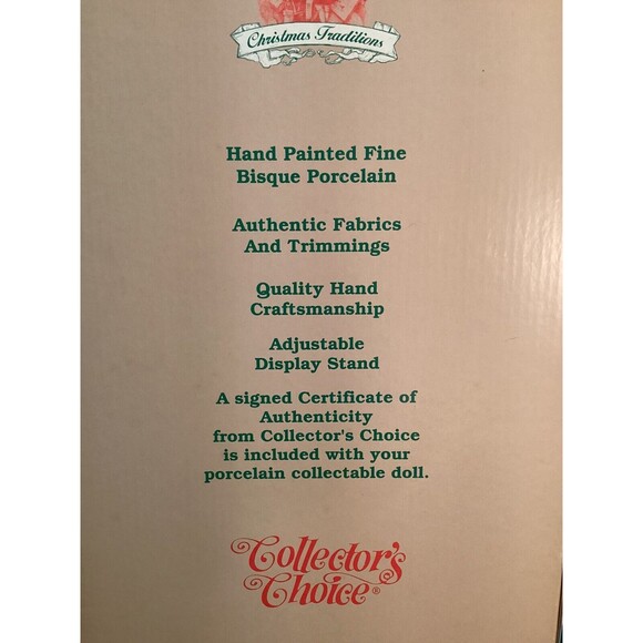 The Collector’s Choice By Dan Dee 18” Porcelain Doll Blonde Caroler In Box - Picture 5 of 16